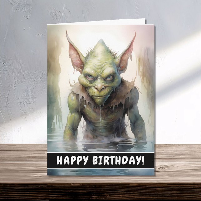 Evil Wicked Fantasy Goblin Happy Birthday Card (Creator Uploaded)