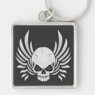 Evil Winged Skull Key Ring
