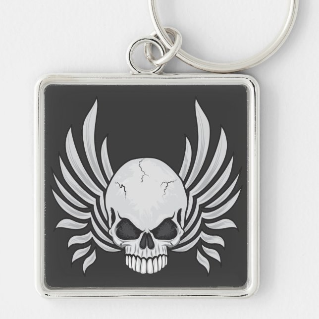 Evil Winged Skull Key Ring (Front)