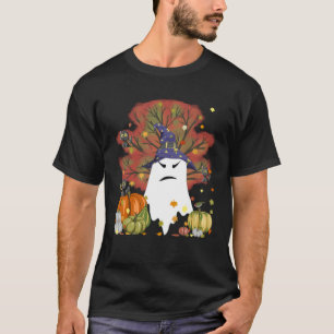 Evil Witch Ghost Cat Halloween Pumpkin Tee Fall Th
