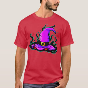 Evil Witches Hat With Glowing Eyes For Halloween  T-Shirt
