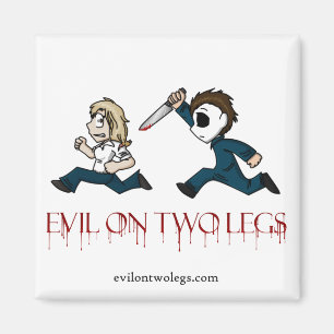 evilontwolegs.com logo magnet