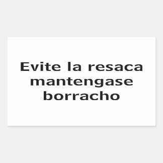 evite la resaca rectangular sticker