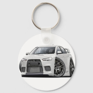 Evo White Car Key Ring