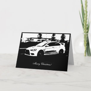 EVO X Rolling Shot Car Themed Christmas Card