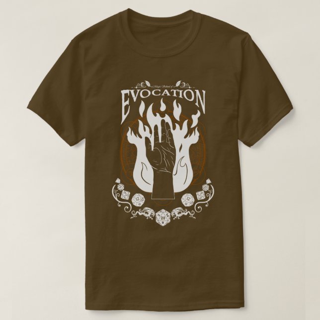 Evocation RPG Magic School White T-Shirt (Design Front)