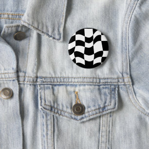 Evoke Emotions with Intriguing Monochrome Pattern 6 Cm Round Badge