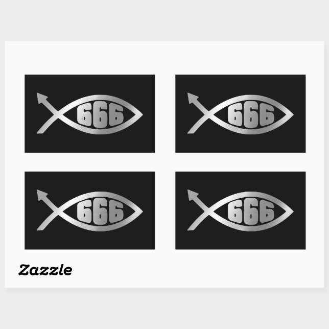 Evolution - 666 rectangular sticker (Sheet)