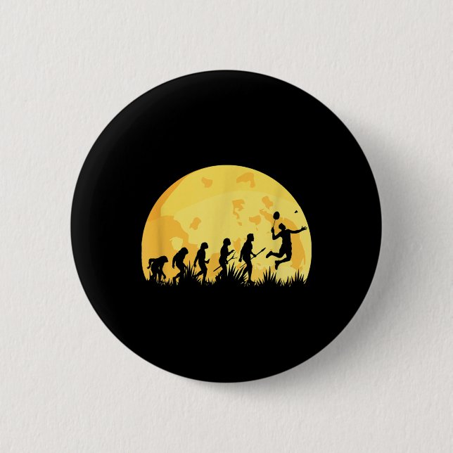 Evolution Badminton Bright Badminton Player Gift  6 Cm Round Badge (Front)
