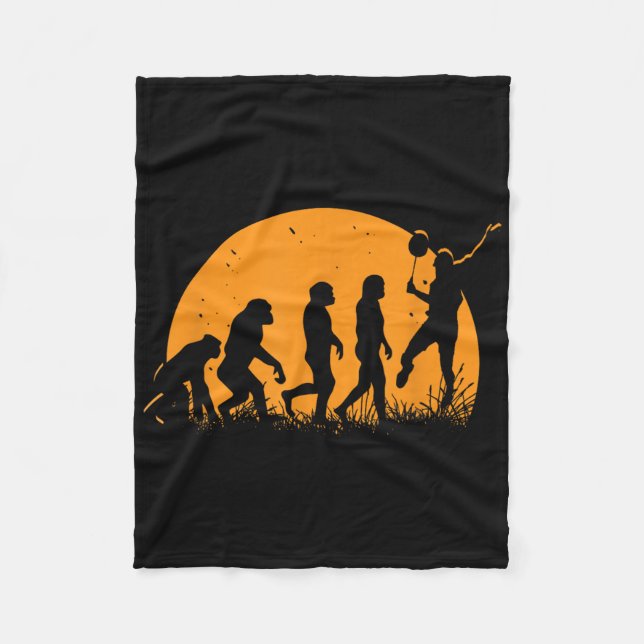 Evolution Badminton Player _ Racket Shuttle  Fleece Blanket (Front)