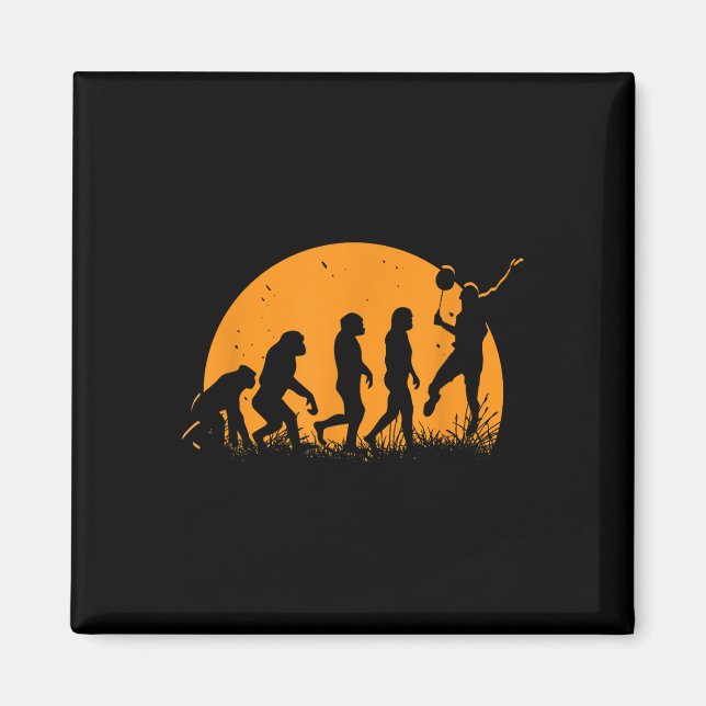 Evolution Badminton Player _ Racket Shuttle  Magnet (Front)