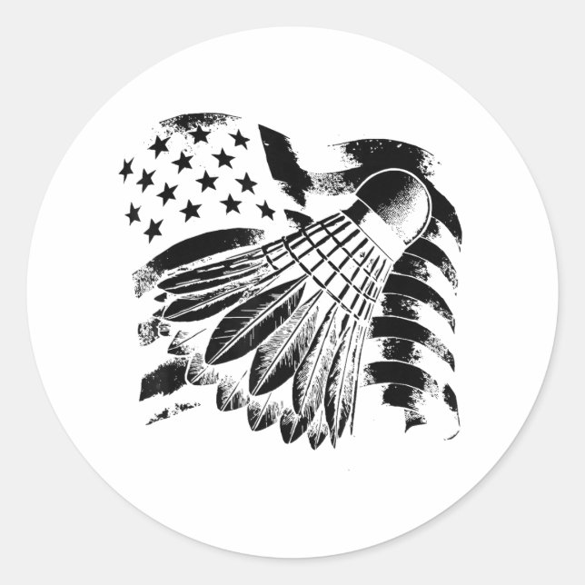 Evolution Badminton Player Shuttle Racket  Classic Round Sticker (Front)