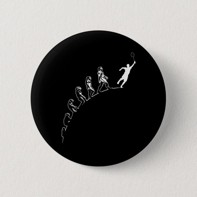 Evolution Badminton Shuttle Art Sports  6 Cm Round Badge (Front)