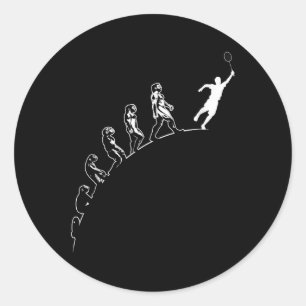 Evolution Badminton Shuttle Art Sports Classic Round Sticker