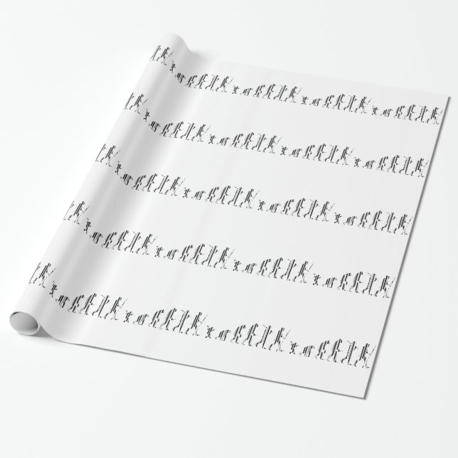 EVOLUTION BAR CODE Darwin Barcode Pattern Design Wrapping Paper (Unrolled)