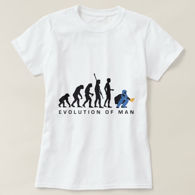 evolution baseball catcher T-Shirt (Design Front)