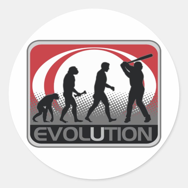 Evolution Baseball Classic Round Sticker (Front)