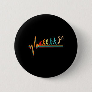 Evolution Basketball Player Ball Game Heartbeat 6 Cm Round Badge