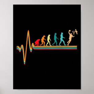 Evolution Basketball Player Ball Game Heartbeat Poster
