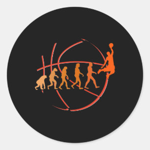 Evolution Basketball Player Ball Game Hoops Classic Round Sticker
