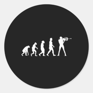 Evolution Biathlon 1  Classic Round Sticker