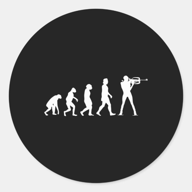 Evolution Biathlon 1  Classic Round Sticker (Front)