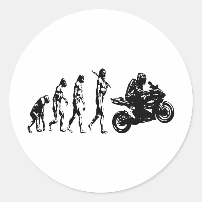 evolution bike classic round sticker (Front)