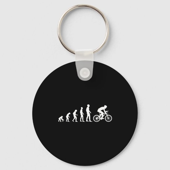 Evolution Bike Man Humour Cyclist Funny  Key Ring (Front)