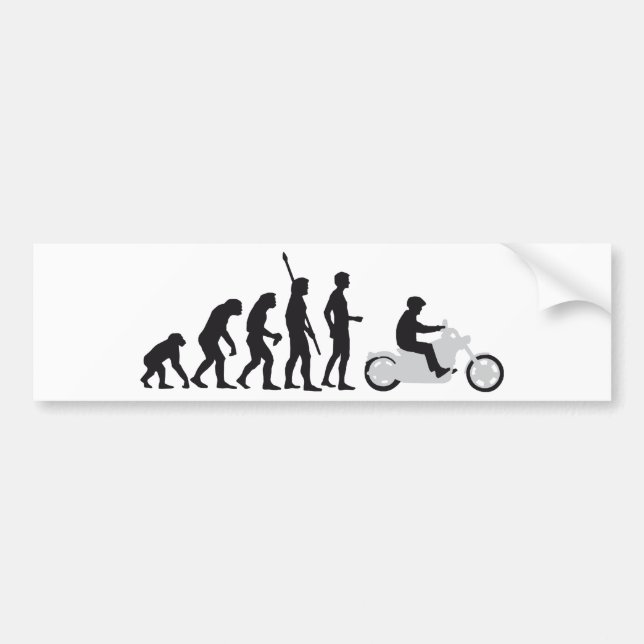 evolution biker bumper sticker (Front)