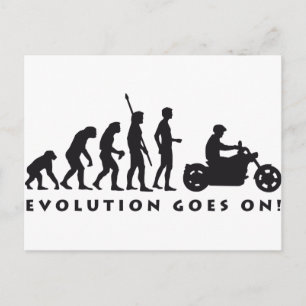 evolution biker postcard