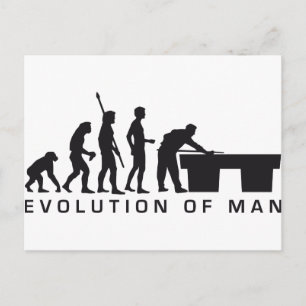 evolution billard postcard