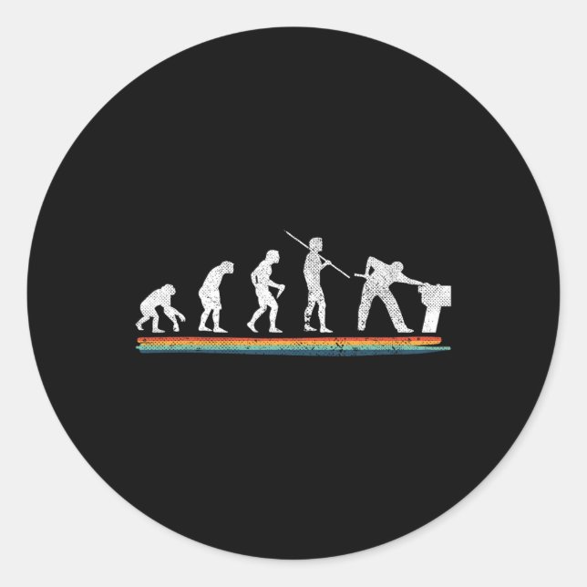 Evolution Billiards Funny Vintage  Classic Round Sticker (Front)