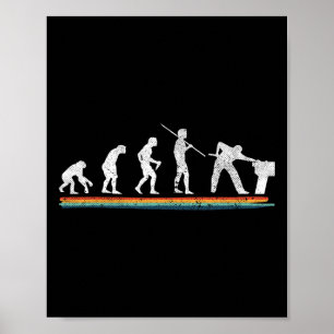 Evolution Billiards Funny Vintage Poster