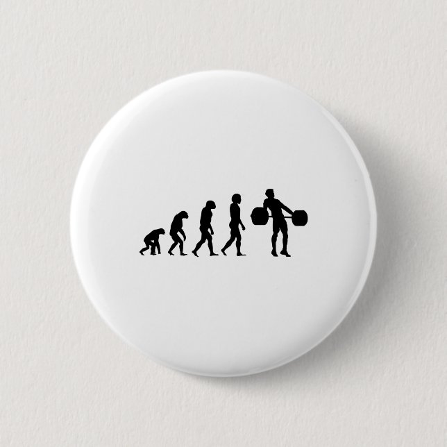 Evolution Bodybuilder Weightlifting Weight Weightl 6 Cm Round Badge (Front)