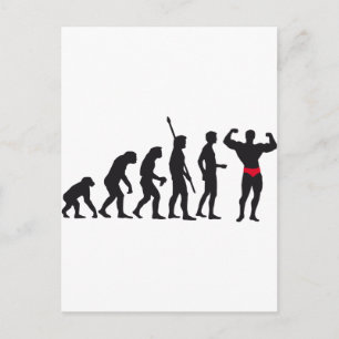 evolution bodybuilding postcard