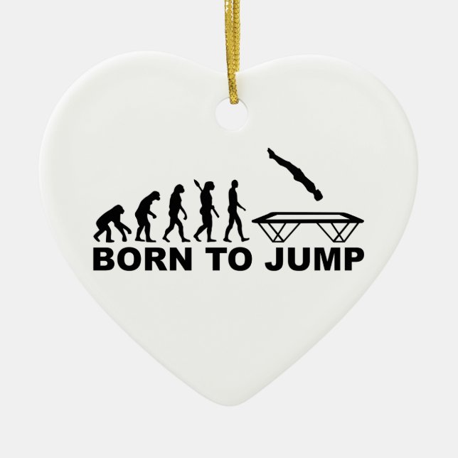 Evolution born to jump trampoline ceramic tree decoration (Front)