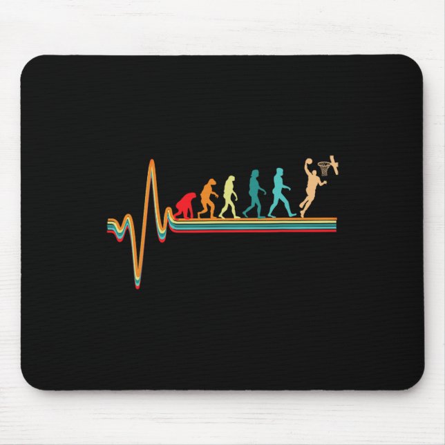 Evolution Bysketbyll Player Byll Game Heartbeat Ho Mouse Mat (Front)