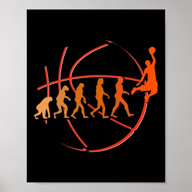 Evolution Bysketbyll Player Byll Game Hoops  Poster (Front)