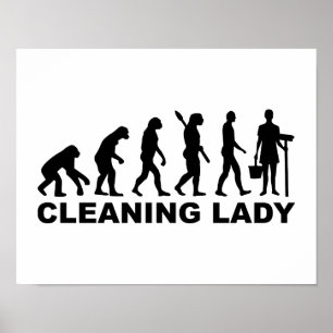 Evolution Cleaning lady Poster