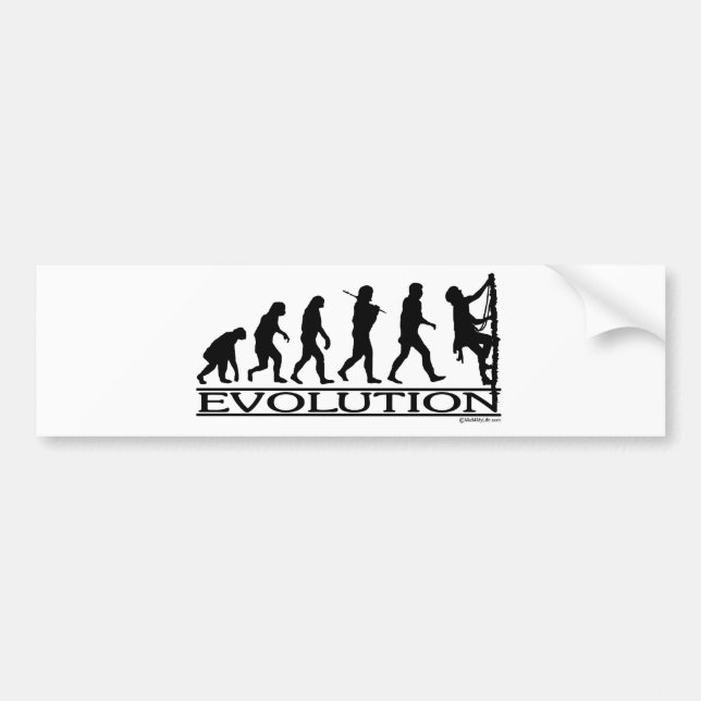 Evolution - Climbing Bumper Sticker (Front)