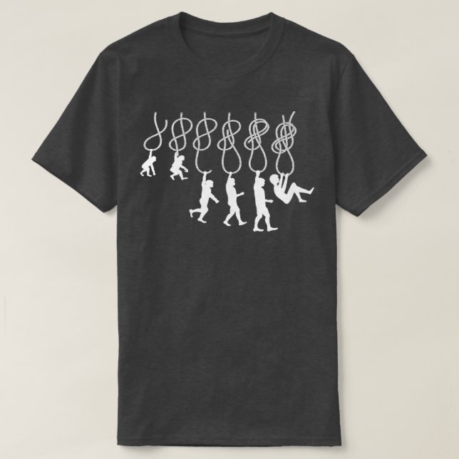 Evolution climbing Climbing knot Figure eight knot T-Shirt (Design Front)