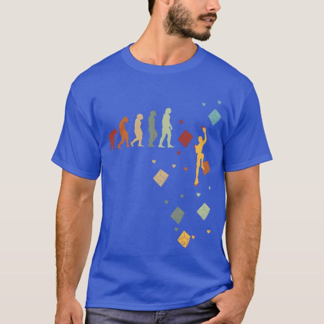 Evolution climbing sport climbing bouldering retro T-Shirt (Front)