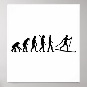 Evolution Cross country skiing Poster