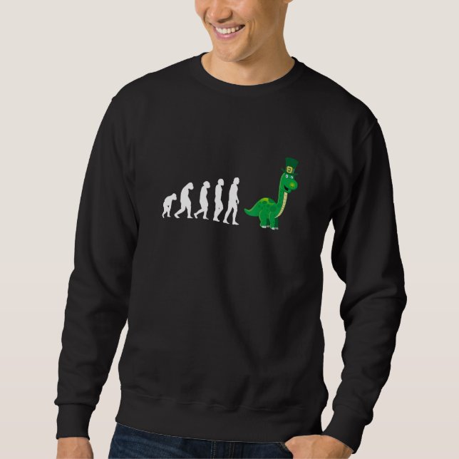 Evolution Dinosaur Dino St Patricks Day Sweatshirt (Front)