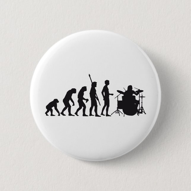 evolution drummer 6 cm round badge (Front)