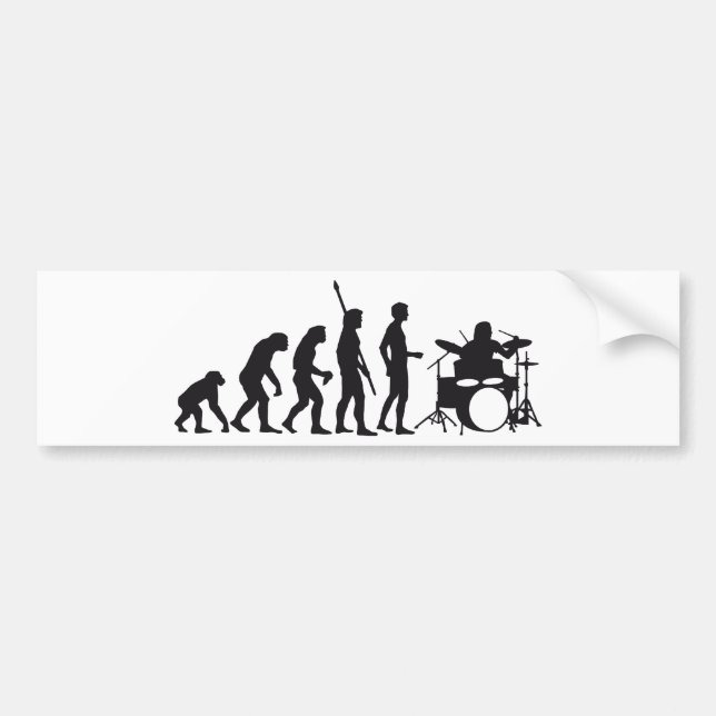 evolution drummer bumper sticker (Front)