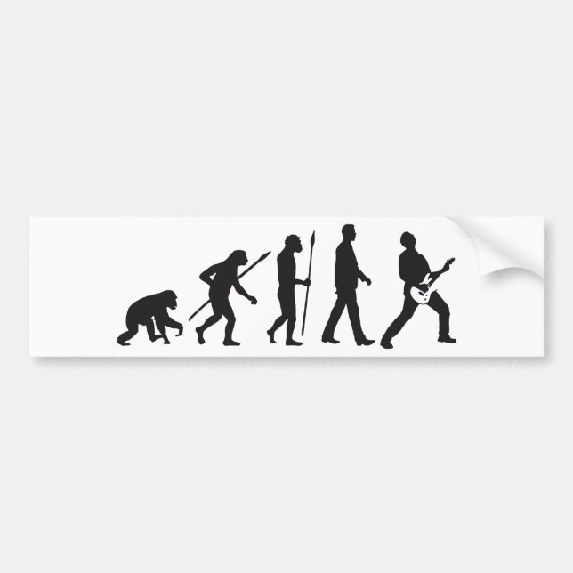 evolution e-guitar rock bumper sticker (Front)