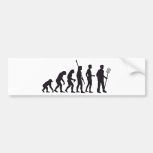 evolution farmer bumper sticker