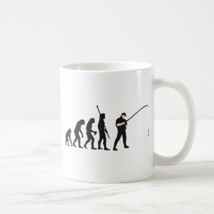 evolution fishing coffee mug