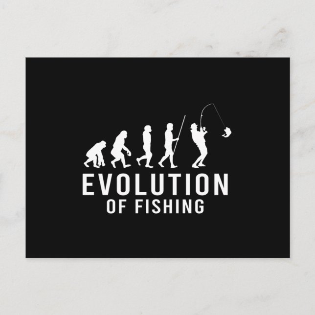 Evolution Fishing Fish Fisherman Angling Fisher Gi Postcard (Front)